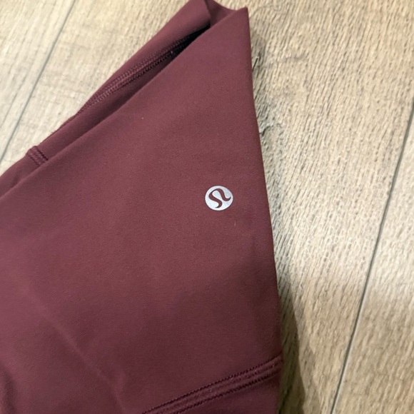 Burgundy Lululemon High-Waisted Leggings with Streamlined Silhouette Size 4 - Picture 2 of 4